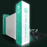 14 ft Trade Show Display Backlit Tower, 4ft x 4ft x 14ft, Square Trade Show Tower, 360 Backlit Tower - TDDisplays