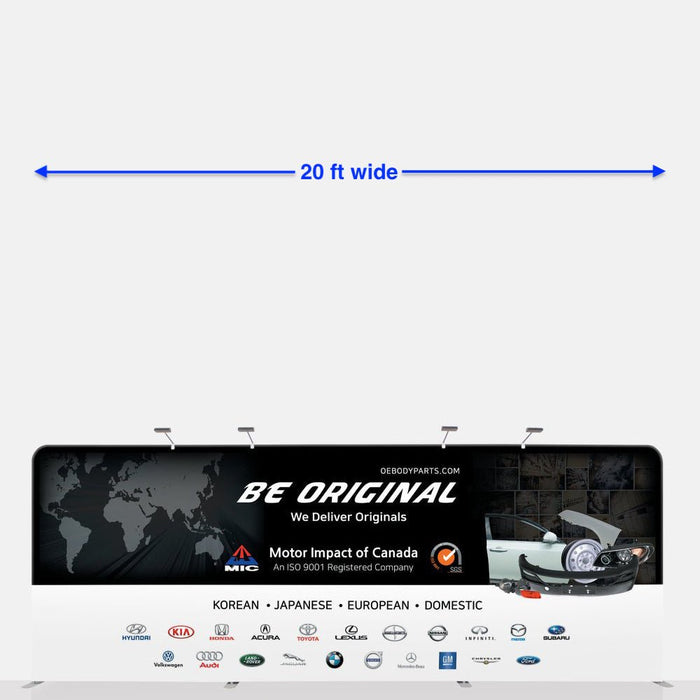 20 foot Straight EZ-Zip Fabric Display