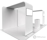 20x10 Pro Booth 17 - Arch and Modular Backdrop Standard Booth Package, Tension Fabric Popup, Monitor Mounts, 20 Foot Exhibition Kit - TDDisplays