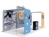 20x10 Pro Booth 17 - Arch and Modular Backdrop Standard Booth Package, Tension Fabric Popup, Monitor Mounts, 20 Foot Exhibition Kit - TDDisplays