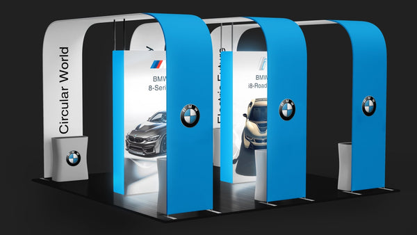 【Creative Booth Design】 20x20 Pro Booth 12 - Backlit Trade Show Booth with 4 Tower