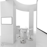 20x20 Pro Booth 12 - Backlit Trade Show Booth with 4 Towers and Circular Banner, 20 Foot Custom Trade Show Booth - TDDisplays