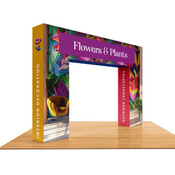 10x10 or 10x8 Pro Booth 2 - Corner Trade Show Booth with LED Backlit Tower Pillar and 2 Walls Booth Kit