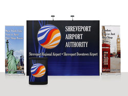Super-tall 15 ft wide x 10 ft high fabric popup display