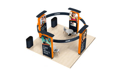 Brilliant 20 foot fabric popup display with endcaps
