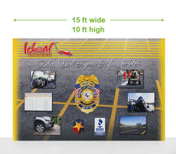 Super-tall 10 ft wide x 10 ft high fabric popup display