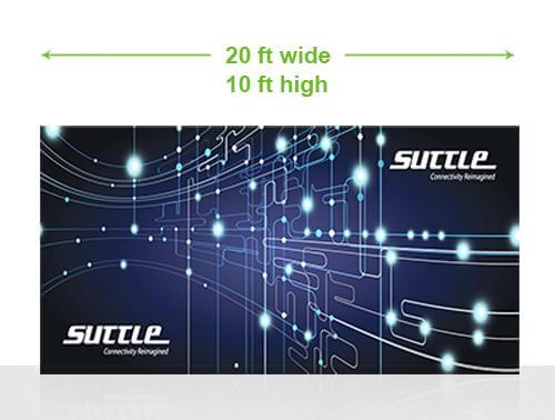 Super-tall 20 ft wide x 10 ft high fabric popup display