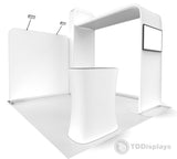 10x10 Pro - Package A - Arch Tower Backdrop Booth Kit, Archway Mount Monitor, Trade Show Booth Ideas, 10 foot Booth Kit - TDDisplays