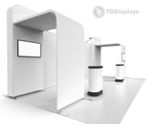 10x8 Pro - Package M - Pro Booth Package for Inline Booth Space, Modular Expandable, Arch Archway Tower Backdrop, Exhibit Booth Kit - TDDisplays