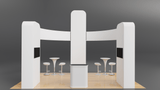 20x10 Pro Booth 16X - Luminous 14 Ft Tower and Half Ring Circular Banner Modular Display, Semi - Circle Round Banner, 14 Foot High Exhibition Booth - TDDisplays