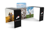 20x10 Pro Booth 17 - Arch and Modular Backdrop Standard Booth Package, Tension Fabric Popup, Monitor Mounts, 20 Foot Exhibition Kit - TDDisplays