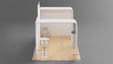 20x10 Pro Booth 17X - Enclosed Arch and Modular Backdrop Standard Booth Package, Alcove Storage, Monitor Mounts, 20 Ft Trade Show Booth Kit - TDDisplays