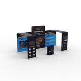 20x10 Pro Booth 17X - Enclosed Arch and Modular Backdrop Standard Booth Package, Alcove Storage, Monitor Mounts, 20 Ft Trade Show Booth Kit - TDDisplays