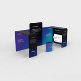 20x10 Pro Booth 17X - Enclosed Arch and Modular Backdrop Standard Booth Package, Alcove Storage, Monitor Mounts, 20 Ft Trade Show Booth Kit - TDDisplays
