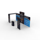 20x10 Pro Booth 17X - Enclosed Arch and Modular Backdrop Standard Booth Package, Alcove Storage, Monitor Mounts, 20 Ft Trade Show Booth Kit - TDDisplays