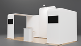 20x10 Pro Booth 17X - Enclosed Arch and Modular Backdrop Standard Booth Package, Alcove Storage, Monitor Mounts, 20 Ft Trade Show Booth Kit - TDDisplays