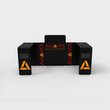 20x10 Pro Booth 17X - Enclosed Arch and Modular Backdrop Standard Booth Package, Alcove Storage, Monitor Mounts, 20 Ft Trade Show Booth Kit - TDDisplays