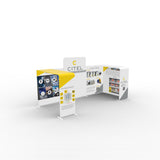20x10 Pro Booth 17X - Enclosed Arch and Modular Backdrop Standard Booth Package, Alcove Storage, Monitor Mounts, 20 Ft Trade Show Booth Kit - TDDisplays