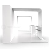 20x10 Pro Booth 18 - Inline Arches LED Backlit Standard Booth with 2 Arches, Double - sided 20 Foot LED Backlit Wall, Tension Fabric Backlit Trade Show Display - TDDisplays