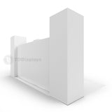20x10 Pro Booth 3 - Peninsula Trade Show Display Package with 10 foot LED Backlit Pillar Towers and Enclosing Walls Castle Fortress, Meeting Space, Enclosed 20x10 Booth Kit - TDDisplays