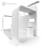 20x10 Pro - Package B - Tower Arch Back Wall Backdrop, Archway and Pillar, 20 Ft Backdrop, Dual Archway Booth, Pro Trade Show Booth Kit - TDDisplays