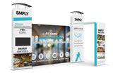 20x10 Pro - Package B - Tower Arch Back Wall Backdrop, Archway and Pillar, 20 Ft Backdrop, Dual Archway Booth, Pro Trade Show Booth Kit - TDDisplays