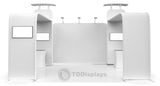 20x10 Pro - Package B - Tower Arch Back Wall Backdrop, Archway and Pillar, 20 Ft Backdrop, Dual Archway Booth, Pro Trade Show Booth Kit - TDDisplays