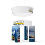 20x20 Pro Booth 12 - Backlit Trade Show Booth with 4 Tower Pillars and Circular Banner, 20 Foot Custom Trade Show Booth - TDDisplays