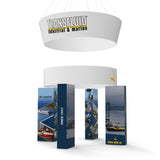 20x20 Pro Booth 12 - Backlit Trade Show Booth with 4 Tower Pillars and Circular Banner, 20 Foot Custom Trade Show Booth - TDDisplays