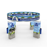 20x20 Pro Booth 12 - Backlit Trade Show Booth with 4 Tower Pillars and Circular Banner, 20 Foot Custom Trade Show Booth - TDDisplays