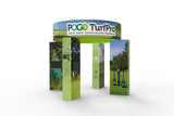 20x20 Pro Booth 12 - Backlit Trade Show Booth with 4 Tower Pillars and Circular Banner, 20 Foot Custom Trade Show Booth - TDDisplays
