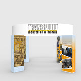 20x20 Pro Booth 12 - Backlit Trade Show Booth with 4 Tower Pillars and Circular Banner, 20 Foot Custom Trade Show Booth - TDDisplays