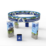 20x20 Pro Booth 12 - Backlit Trade Show Booth with 4 Tower Pillars and Circular Banner, 20 Foot Custom Trade Show Booth - TDDisplays
