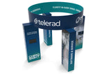 20x20 Pro Booth 12 - Backlit Trade Show Booth with 4 Tower Pillars and Circular Banner, 20 Foot Custom Trade Show Booth - TDDisplays