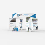 20x20 Pro Booth 15 - Tension Fabric Display Booth, Four Towers and 20 Foot Circular Banner, Rapid Self - Build, 20x20 Booth Idea for Demo Space Trade Show Booth - TDDisplays