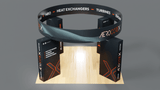20x20 Pro Booth 15 - Tension Fabric Display Booth, Four Towers and 20 Foot Circular Banner, Rapid Self - Build, 20x20 Booth Idea for Demo Space Trade Show Booth - TDDisplays
