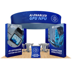 20x20 Pro-Package E - 4 Towers Circular Ring Banner, Demo Area, Product Showcase Space, Trade Show Booth Kit for Islands Peninsula