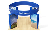 20x20 Pro Booth 15 - Tension Fabric Display Booth, Four Towers and 20 Foot Circular Banner, Rapid Self - Build, 20x20 Booth Idea for Demo Space Trade Show Booth - TDDisplays