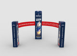 20x20 Pro Booth 16 - Luminous 14 Ft Tower and Half Ring Circular Banner Modular Display, Semi - Circle Round Banner, 14 Foot High Exhibition Booth - TDDisplays