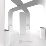 20x20 Pro Booth 7 - Exhibit Display 13 Feet High Arches, Luminous 10 Feet Tall Tower, Custom Printed, Podium Counterss - TDDisplays