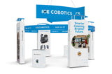 20x20 Pro - Package E - 4 Towers Circular Ring Banner, Demo Area, Product Showcase Space, Trade Show Booth Kit for Islands Peninsula - TDDisplays
