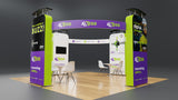 20x20 Pro - Package E - 4 Towers Circular Ring Banner, Demo Area, Product Showcase Space, Trade Show Booth Kit for Islands Peninsula - TDDisplays