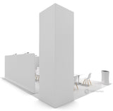 30x20 Pro Booth 9 - Custom 14 Ft Pop Up Backlit Towers Tension Fabric Backdrop Wall, Self - Build Exhibition Kit Open Floor for Tables Chairs Products Cars Trucks Equipment - TDDisplays