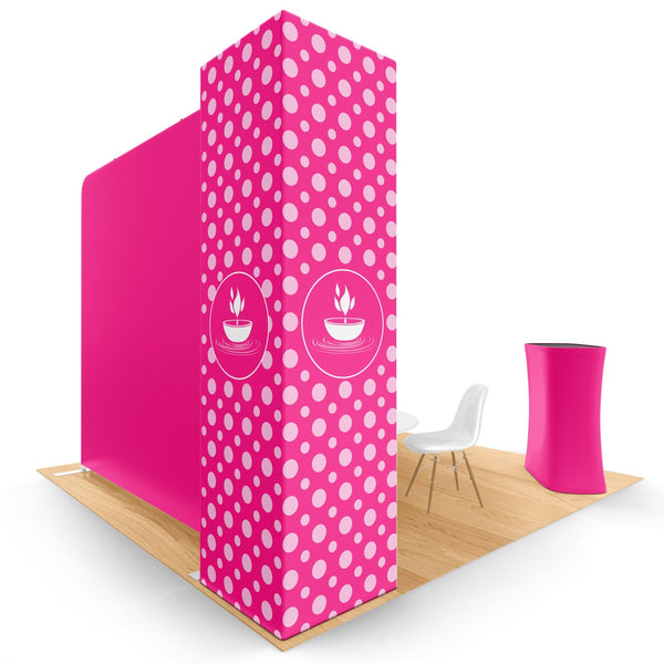 Trade Show Display Tower, 2ft x 2ft x 8ft, Tension Stretch Fabric Bann ...