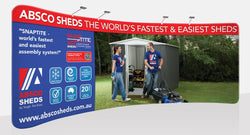 Brilliant 40 foot fabric popup display with endcaps