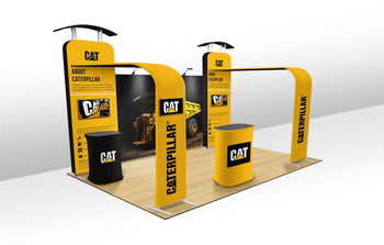 20x10 Pro-package B - Tower Arch Back Wall Backdrop, Archway And Pillar, 20 Ft Backdrop, Dual Archway Booth, Pro Trade Show Booth Kit